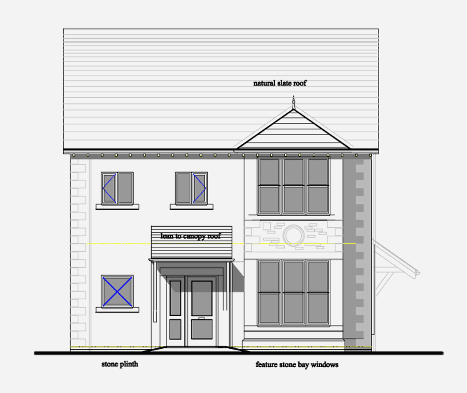 Elevation drawing of Plot 2
