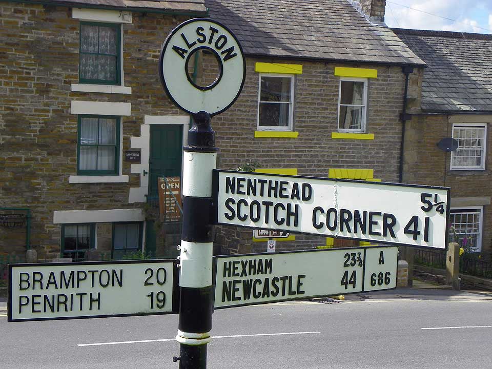 Signpost in Alston